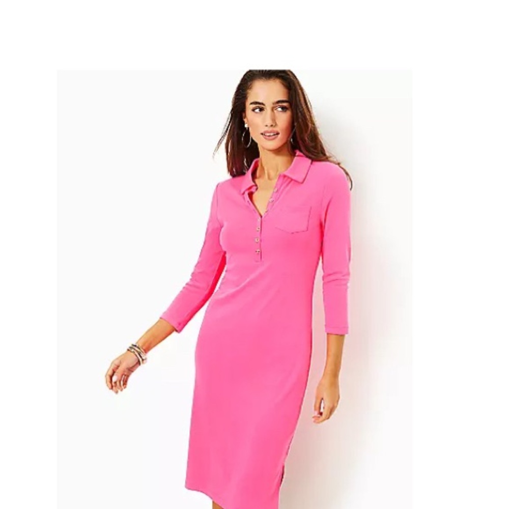 Lilly Pulitzer Vibrant Pink Midi Dress